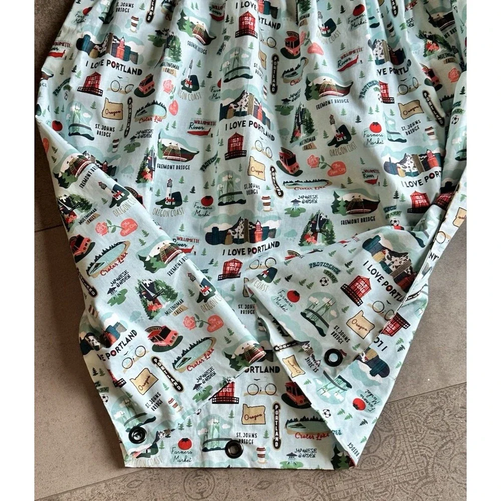 NWT I Love Portland Oregon Apron Red White Polkadot Iconic Locations kitchen fun